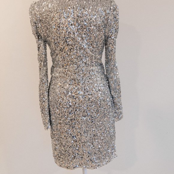 Lulus Silver Sequin Mini Dress - Picture 5 of 13